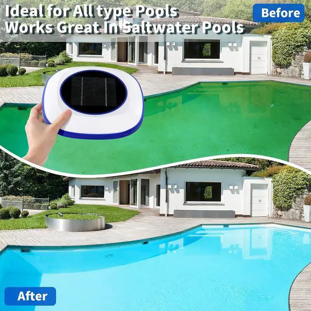 Alt view image 5 of 6 - Copper Solar Pool lonizer, Utilizes Solar Energy and Copper Technology to Maintain Pool Water Clarity with Less Reliance on Chlorine for Pools up to 35,000 Gal (White&Blue, 35,000 Gal)