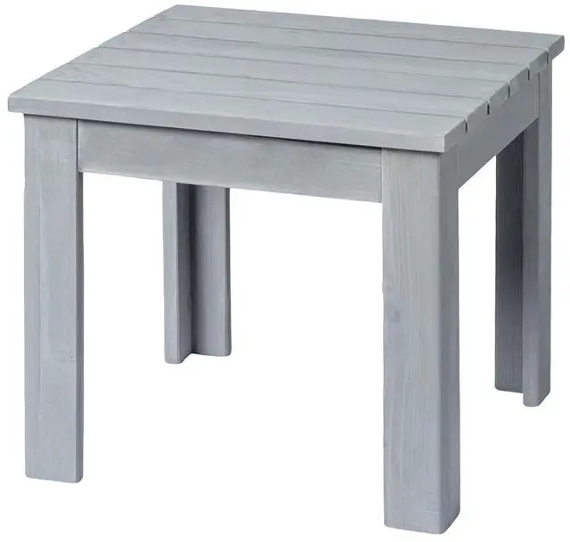 Main image of Outdoor Wooden Side Table, Square Patio Side Table, Small Outdoor Table for Patio, Backyard, Garden, Poolside, Balcony, Adirondack Conversation End Table (Grey)
