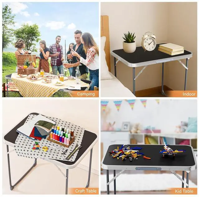 Alt view image 5 of 5 - 2.3FT Small Camping TablePortable Camping Table with Carrying Handle, Picnic Table Foldable Table Essentials for Indoor Outdoor