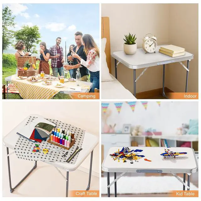 Alt view image 5 of 5 - 2.3FT Small Camping TablePortable Camping Table with Carrying Handle, Picnic Table Foldable Table Essentials for Indoor Outdoor