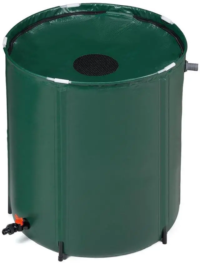 Main image of 66 Gallon Collapsible Rain Barrel, Portable Water Storage Tank, Rainwater Collection System Downspout, Water Catcher Container with Filter Spigot Overflow Kit