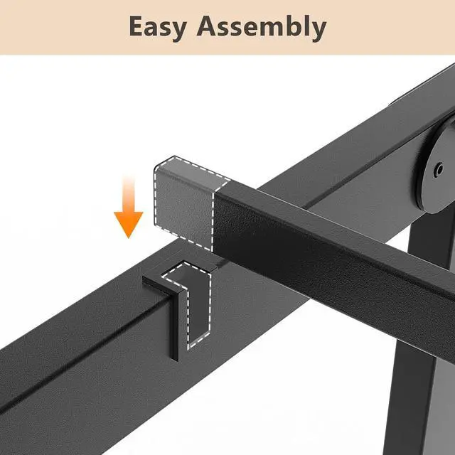 Alt view image 6 of 7 - 12 Inch Twin Bed Frame, Heavy Duty Metal Platform, No Box Spring Needed, Sturdy Steel Slat Support, Easy Assembly, Noise-Free, 10.4 Inch Underbed Storage,Black