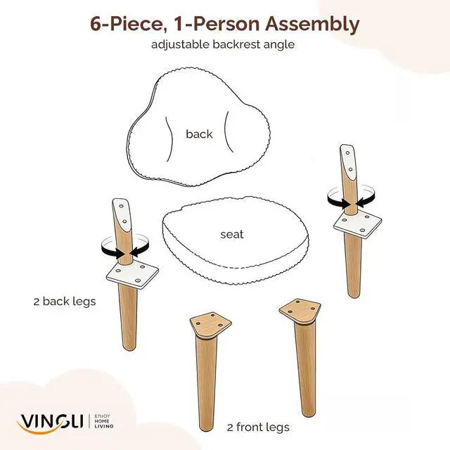 Alt view image 5 of 7 - VINGLI Cute Cloud-Back Armless Vanity Chair with No Wheels, Modern Desk Chair with 4 Solid Wood Legs for Girls, Plush Chenille Velvet Comfy Makeup Accent Chair for Bedroom,Living Room,Office, Yellow