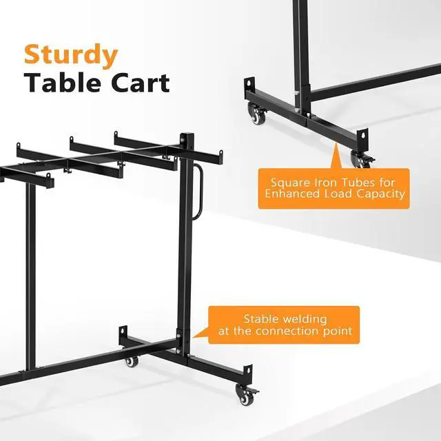 Alt view image 5 of 7 - VINGLI Single-Tier Chair Rack, Holds 42 Chairs or 10 Tables, 400 lb | Heavy-Duty Steel Construction, Space-Saving Storage Solution, Ideal for Events, Churches, and Banquets