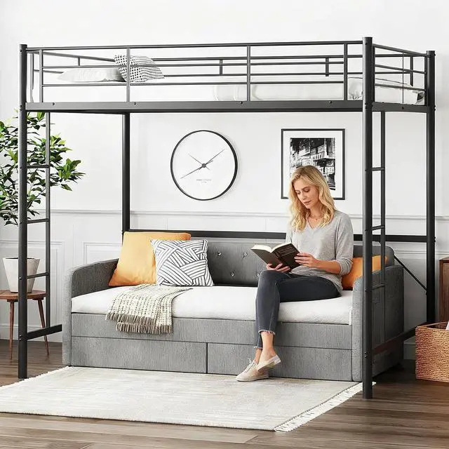 Alt view image 4 of 7 - VINGLI Twin Size Daybed with 2 Storage Drawers and Pockets, Chenille Fabric with Diamond Buttons, Upholstered Comfy Sleeper Couch Sofa Bed for Living Room, Movie Room, Bedroom, Gray