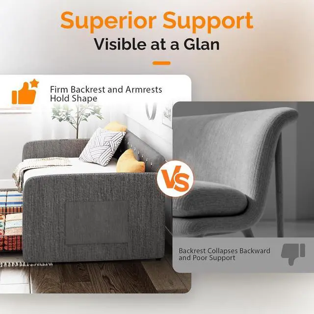 Alt view image 7 of 7 - VINGLI Twin Size Daybed with 2 Storage Drawers and Pockets, Chenille Fabric with Diamond Buttons, Upholstered Comfy Sleeper Couch Sofa Bed for Living Room, Movie Room, Bedroom, Gray