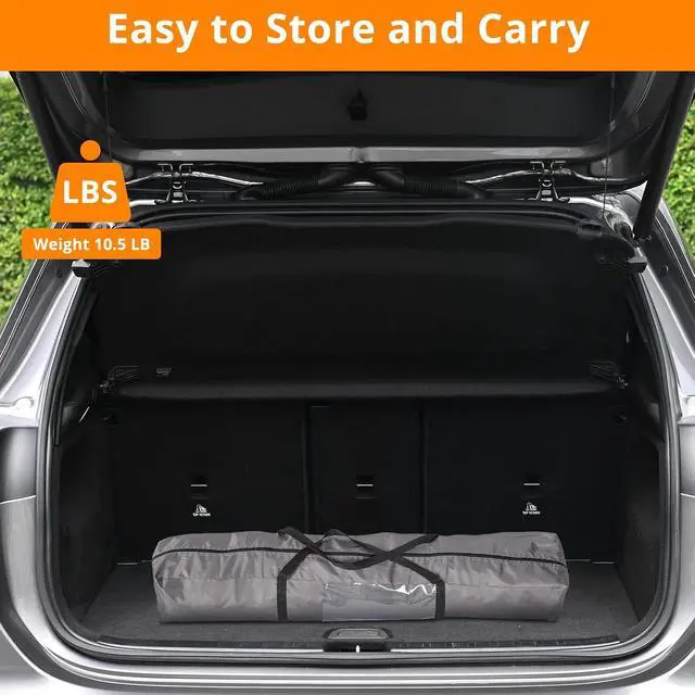 Alt view image 6 of 7 - VINGLI 2 Room Shower Tent, 7.5 FT Instant Pop Up Shelter with Carrying Bag, Privacy Changing Room Tent, Perfect for Portable Toilet, Camping, Dressing, Outdoor Indoor, Easy Setup(Brown)