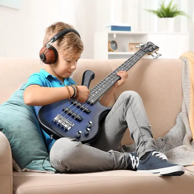 Alt view image 2 of 7 - GLARRY 4 String Electric Bass Guitar, 36-inch Bass Guitar Beginner Kit with Cable, Strap and Bag for Kids, Boy and Girl (Dark Blue)