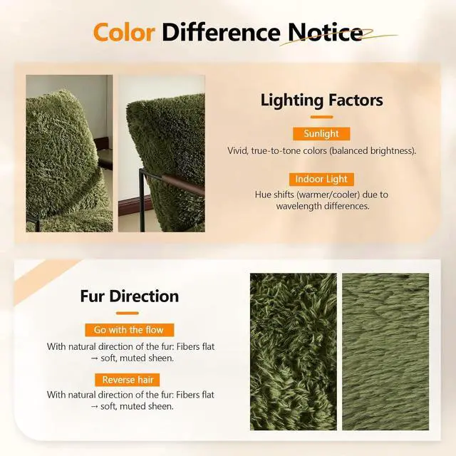 Alt view image 7 of 7 - VINGLI 28" Wide Plush Upholstery Sling Modern Accent Chairs Set of 2, Cute Reading Armchair with Removable Seat Cushion & Tan Microfiber Seat Base, Lazy Chair for Bedroom & Lounge,Olive Green