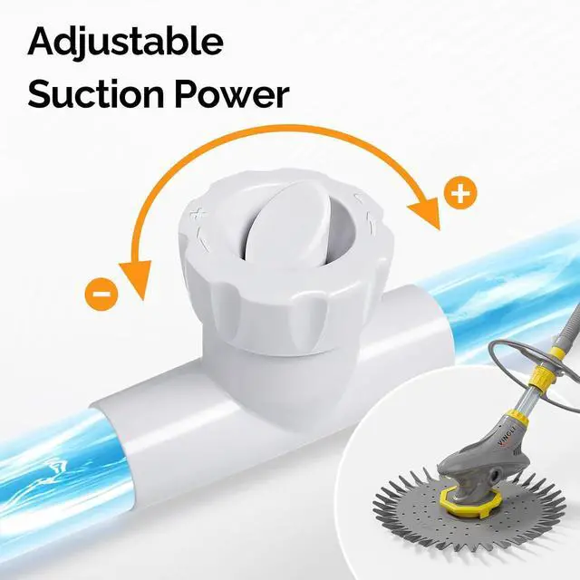Alt view image 7 of 7 - VINGLI Automatic Pool Cleaner,Suction Pool Vacuum with 33 FT Hoses | Versatile for above-ground & inground pools, powerful suction climbs walls & floors, 33FT hoses included