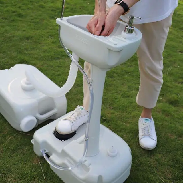 Alt view image 2 of 6 - VINGLI Portable Hand Sink with 24L Recovery Tank, 5 Gal Self-contained Hand Wash Basin for Camping/RV/Garden/Outdoor Events/Gatherings, Lightweight & Detachable