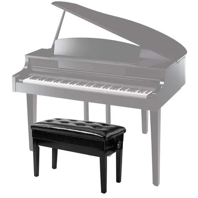 Alt view image 5 of 7 - Bonnlo Adjustable Duet Piano Bench with Storage Faux Leather Seat | Wood Frame, Faux Leather Cushion, Adjustable Height, Hidden Storage, Seats 2 Players, Ideal For Piano And Keyboard