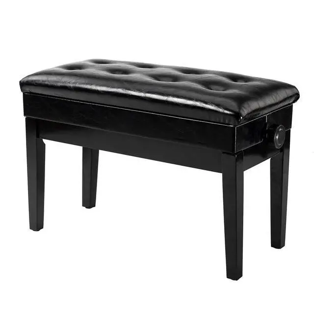Alt view image 7 of 7 - Bonnlo Adjustable Duet Piano Bench with Storage Faux Leather Seat | Wood Frame, Faux Leather Cushion, Adjustable Height, Hidden Storage, Seats 2 Players, Ideal For Piano And Keyboard