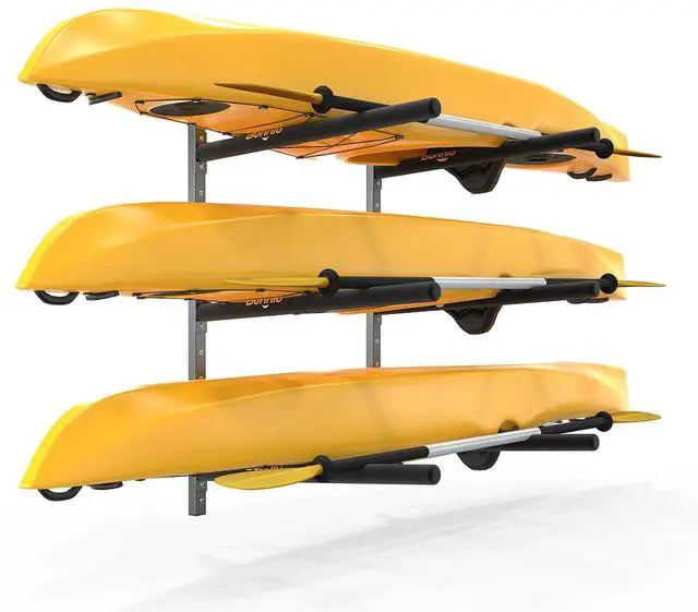 Main image of Bonnlo Kayak Storage Rack, Adjustable Heavy Duty Kayak Rack for Kayaks Paddle Boards, Kayak Paddle Holder for Garage, Spacesaver, Gentle on Padding, Boat Organizer