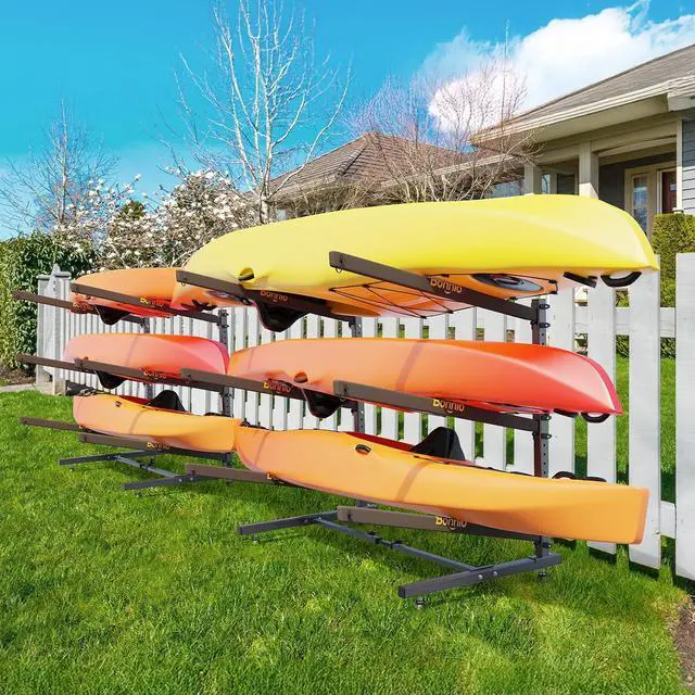Alt view image 6 of 6 - Bonnlo Kayak Storage Rack, Adjustable Heavy Duty Kayak Rack for Kayaks Paddle Boards, Kayak Paddle Holder for Garage, Spacesaver, Gentle on Padding, Boat Organizer