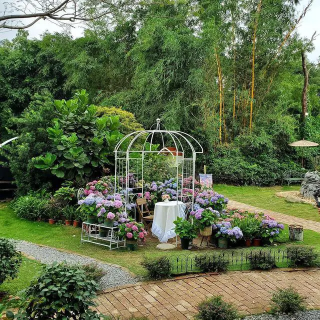 Alt view image 4 of 7 - Birdcage Shape Garden Arches Arbors,9' High x 6.8' Wide,Metal Gazebo White Enduring Iron Trellis Plants Stand Use for Outdoor Garden Climbing Plants Wedding Arches Ceremony