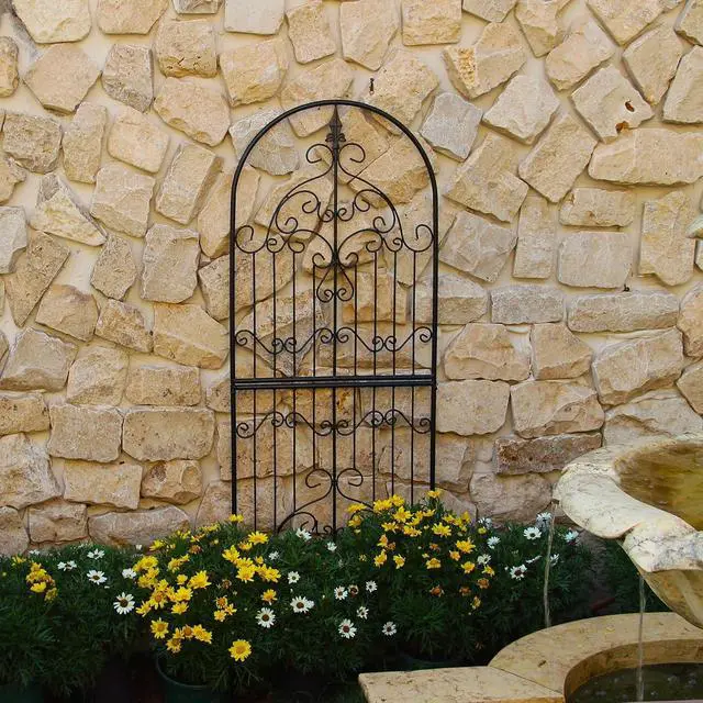 Alt view image 2 of 7 - Garden Trellis for Climbing Plants 59" H x 21.6" W Metal Unique Design Decorative Garden Structure Weather-Resistant Trellises Outdoor Decor Flowers Roses Vine Ivy Clematis