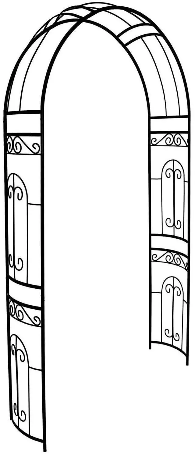Main image of Metal Garden Arbor Wedding Arch 95.3" H x 45" W, Heavy Duty Rustproof Iron Pergola Trellis for Climbing Plants Outdoor Garden Patio Pathway Lawn Ceremony Party Decoration