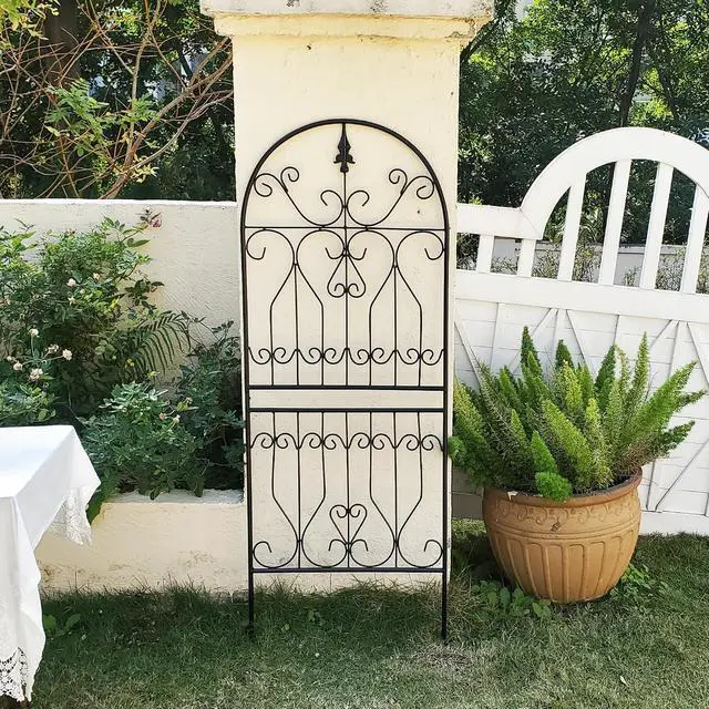 Alt view image 2 of 7 - Trellis for Climbing Plants 59" H x 22" W Metal Unique Design Decorative Garden Structure Weather-Resistant Trellises Outdoor Decor Flowers Roses Vine Ivy Clematis 1 Pack