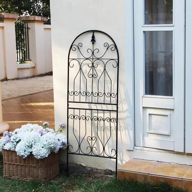 Alt view image 6 of 7 - Trellis for Climbing Plants 59" H x 22" W Metal Unique Design Decorative Garden Structure Weather-Resistant Trellises Outdoor Decor Flowers Roses Vine Ivy Clematis 1 Pack