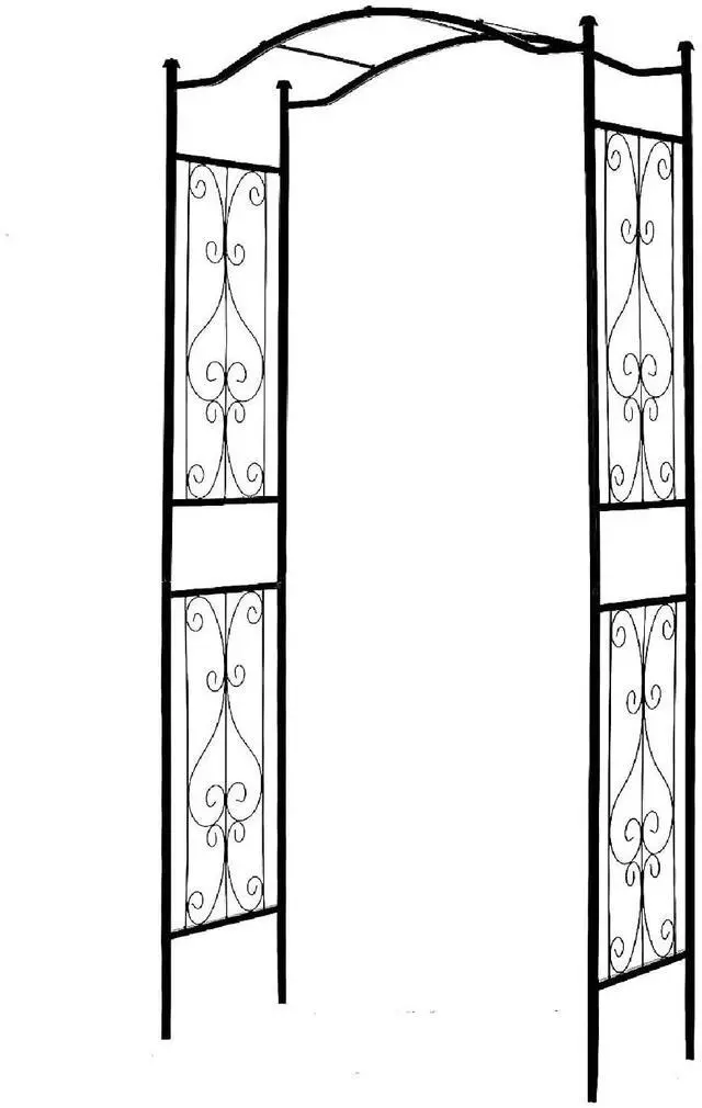 Main image of 92'' H x 44'' W Garden Arch Arbor Trellis for Outdoor, Trellis Plants Support with Metal Durable Iron Use for Climbing Plants w/Decorative Wire Lattice - Black
