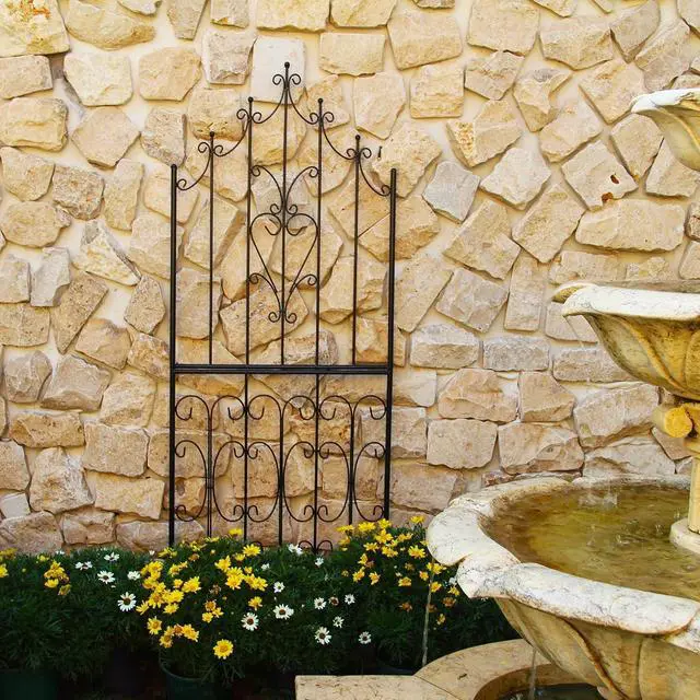 Alt view image 5 of 7 - Garden Trellis for Climbing Plants 70.8" H x 25.6" W Metal Premium Quality Material Rust-Resistant Climbing Frame Stylish Garden Addition Outdoor Roses Vine Ivy Clematis Trellises Black