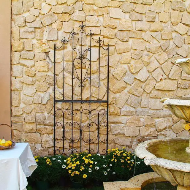 Alt view image 6 of 7 - Metal Trellis 86.6" H x 29.5" W Powder-Coated Black Attractive Plant Support Garden Trellis Stylish Garden Addition Lattice Outdoor Yard Décor Roses Vine Ivy Clematis Trellises Black