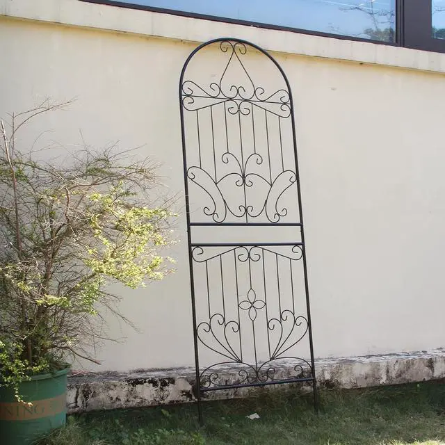 Alt view image 6 of 7 - Metal Trellis 82.7" H x 26.7" W Powder-Coated Black Attractive Plant Support Garden Trellis Stylish Garden Addition Lattice Outdoor Yard Décor Roses Vine Ivy Clematis Trellises Black 1 Pack