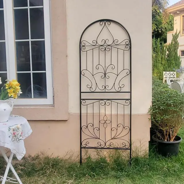 Alt view image 2 of 7 - Trellis for Climbing Plants 70.8" H x 24.5" W Metal Iron Outdoor Wall Panel for Vines Flowers Elegant Garden Accent Decorative Structure 1 Pack