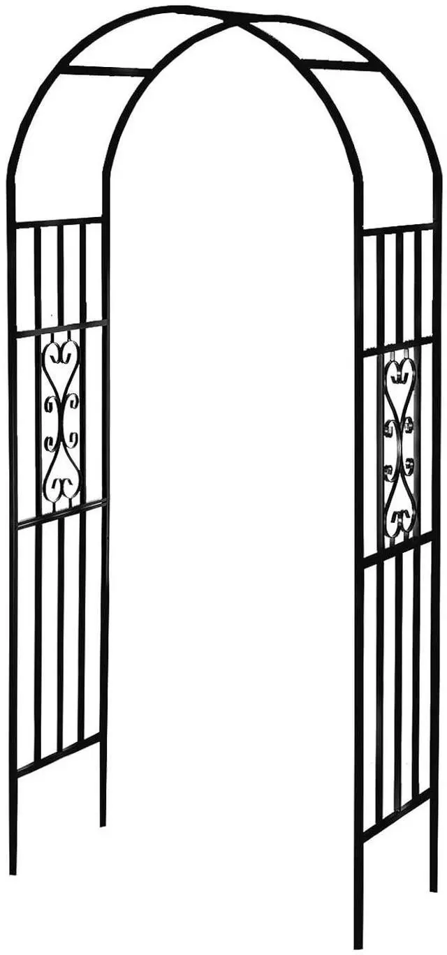 Main image of Metal Pergola Arbor, 100" H x 45" W Garden Arch Archway for Wedding Ceremony Party Curved Iron Plants Trellis Stand Use for Outdoor Garden Climbing Plants