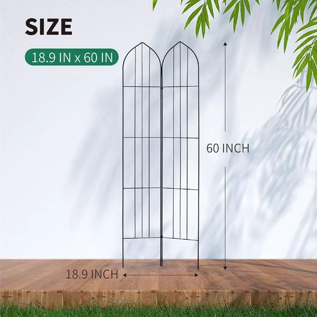 Alt view image 3 of 7 - 2 Pack Garden Trellis for Vines and Climbing Plants Outdoor, Iron Wire Lattices Grid Panels for Potted Climbing Pergola Cucumber Tomato Rose Vegetable Flower Plant Trellises