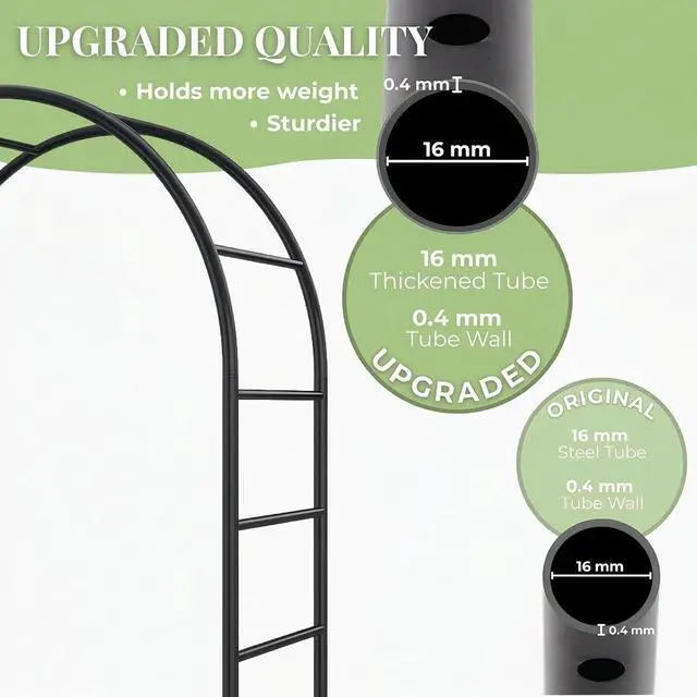 Alt view image 2 of 7 - Elegant Pergola Arbor Garden Arch Trellis 55" W x 94.5" H, 16mm Metal Tubes & 0.4mm Thickened Wall Construction, Weather Resistant, Versatile Use for Outdoor Decoration