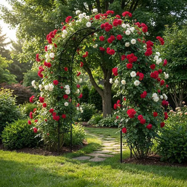 Alt view image 7 of 7 - Elegant Pergola Arbor Garden Arch Trellis 55" W x 94.5" H, 16mm Metal Tubes & 0.4mm Thickened Wall Construction, Weather Resistant, Versatile Use for Outdoor Decoration