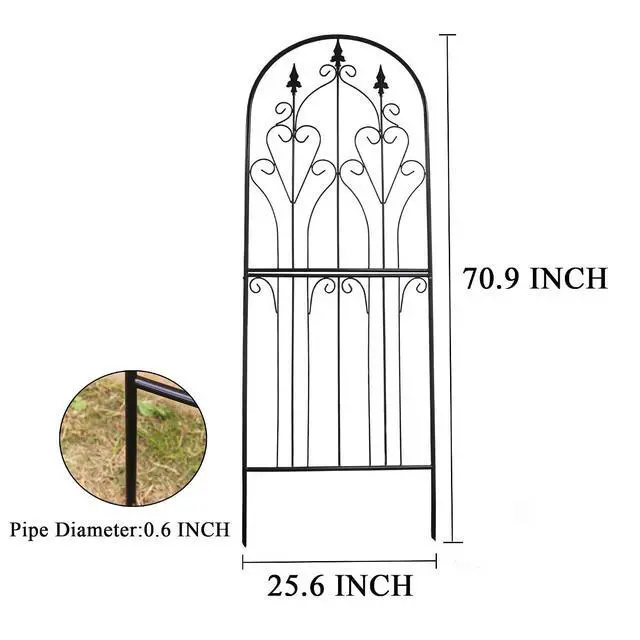 Alt view image 3 of 7 - Garden Trellis 70.9" H x 25.6" W Metal Premium Quality Material Rust-Resistant Climbing Frame for Vines Flowers Elegant Garden Roses Vine Ivy Clematis Trellises Black
