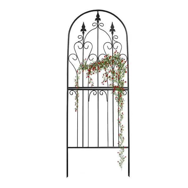 Alt view image 2 of 7 - Garden Trellis 70.9" H x 25.6" W Metal Premium Quality Material Rust-Resistant Climbing Frame for Vines Flowers Elegant Garden Roses Vine Ivy Clematis Trellises Black