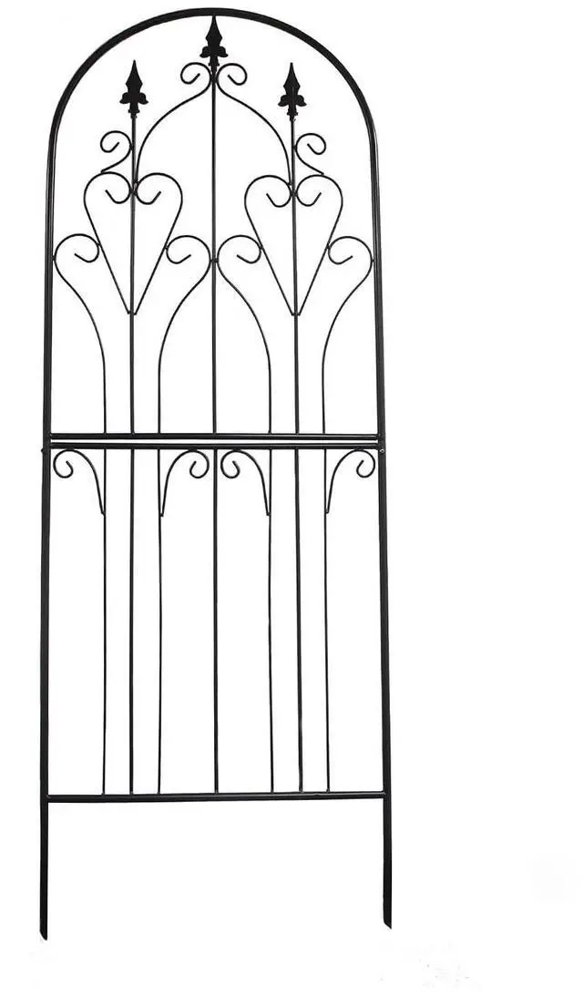 Main image of Garden Trellis 70.9" H x 25.6" W Metal Premium Quality Material Rust-Resistant Climbing Frame for Vines Flowers Elegant Garden Roses Vine Ivy Clematis Trellises Black