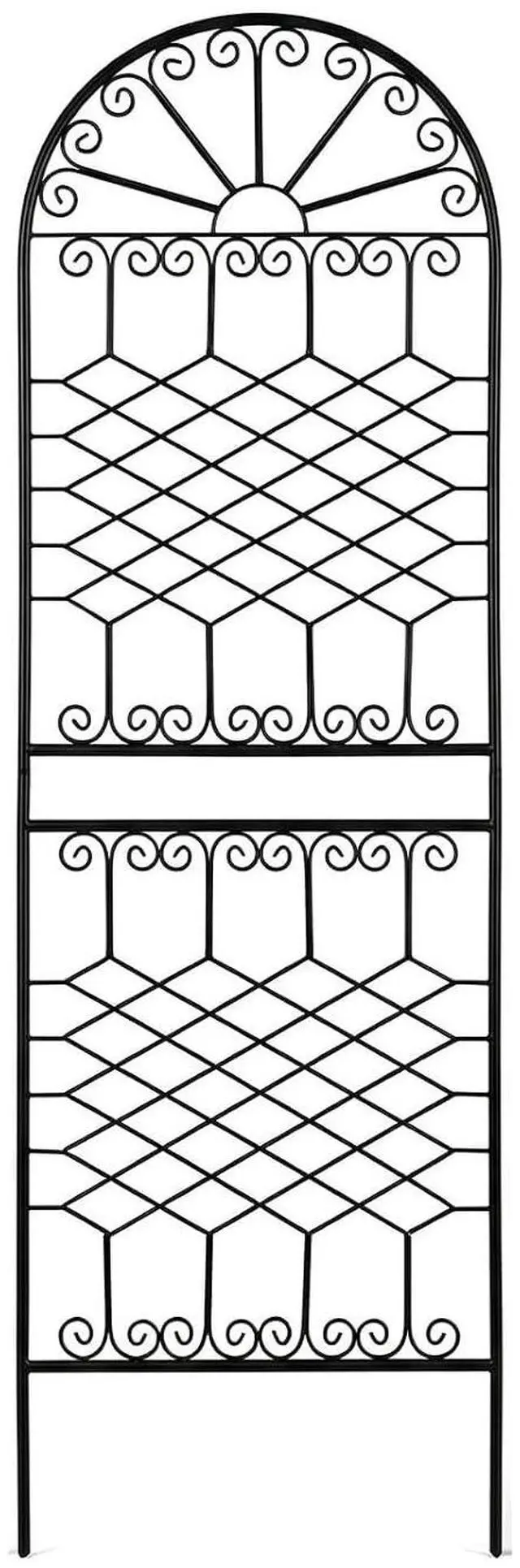 Main image of 82.7" H x 26.7" W Extra-Tall Decorative Metal Garden Trellis, Rustproof Iron Arched Trellis with Scrollwork for Large Climbing Plants, Ideal for Roses, Clematis, and Privacy Screens 1 Pack