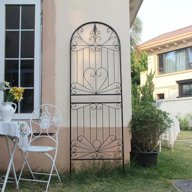 Main image of Trellis for Climbing Plants 82.7" H x 26.7" W Tall Garden Trellis Wrought Iron Heavy Scroll Metal Decoration Lawn Patio for Rose Clematis Ivy Weather Resistant 1 Pack