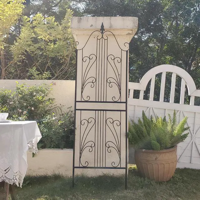 Alt view image 6 of 7 - 1 Pack 70.8" H x 24.5" W Garden Trellis for Climbing Plants Outdoor, Metal Trellises Decorative Garden Flower Trellis for Vines Plant Rose, Vegetable Support, Black