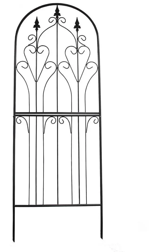 Main image of Metal Trellis 86.6" H x 29.5" W Tall Powder-Coated Black Garden Trellis Wrought Iron Heavy Scroll Metal Decoration Lawn Patio for Rose Clematis Ivy Weather Resistant Garden Addition
