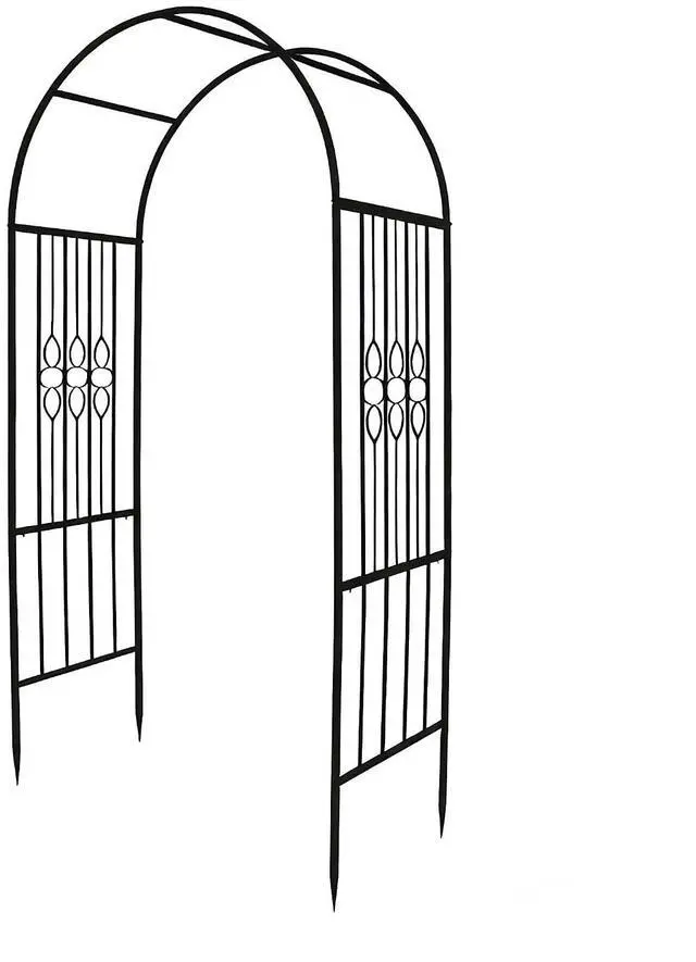 Main image of 90.5" H x 45.6" W Sturdy Metal Garden Arch with Decorative Scrollwork Heavy-Duty Arbor for Climbing Plants, Roses, Vines, Weddings, and Outdoor Patio, Lawn, Backyard Decor (Black)