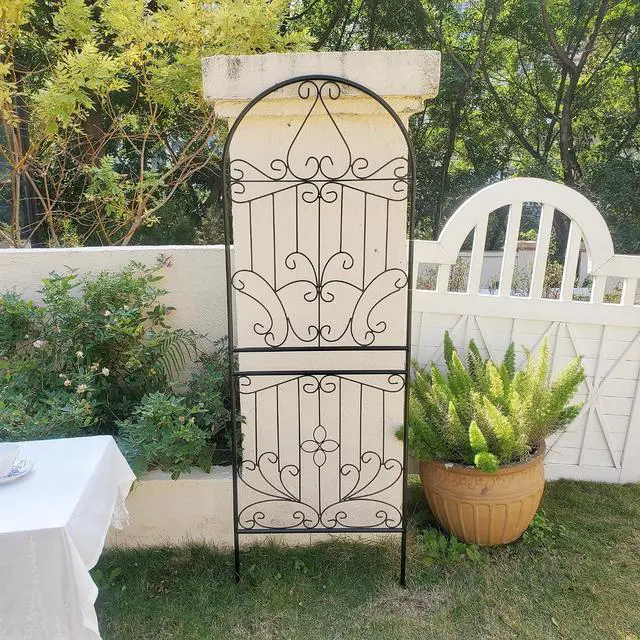 Alt view image 7 of 7 - Trellis for Climbing Plants 70.8" H x 24.5" W Metal Iron Outdoor Wall Panel for Vines Flowers Elegant Garden Accent Decorative Structure 1 Pack