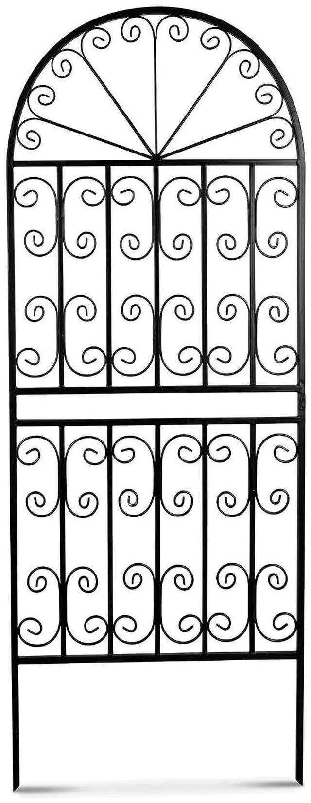 Main image of 59" H x 22" W Arched Metal Garden Trellis with Scrollwork, Rustproof Iron Plant Support for Climbing Roses, Clematis & Vines, Decorative Garden Screen for Lawn & Backyard 1 Pack