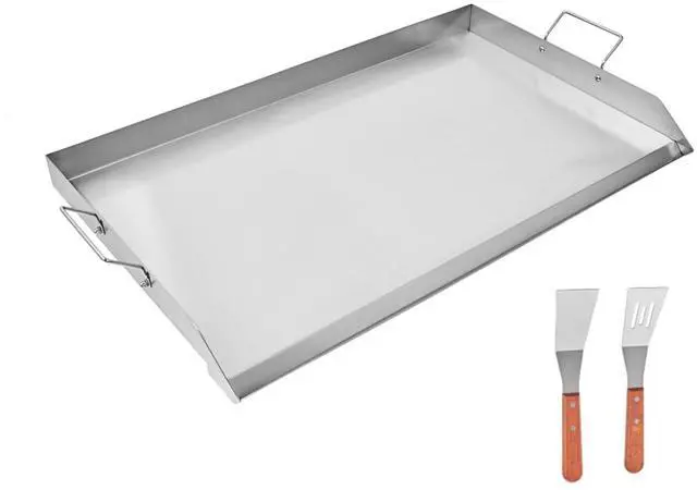 Main image of Stainless Steel Griddle Top, BBQ Griddle Plate with X-Frame & Side Handles, Portable Flat Top Griddle, Universal BBQ Grill Pan Cookware for Outdoor Cooking Camping Backyard, 36x22inch