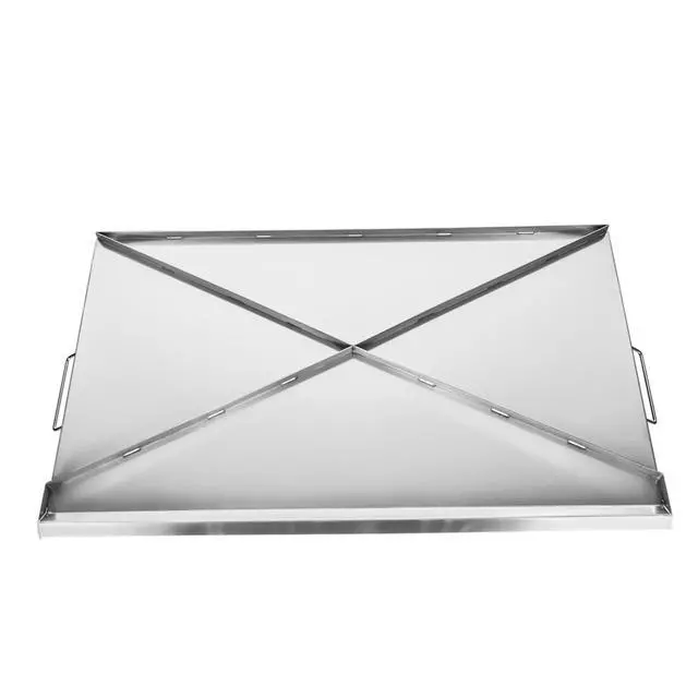 Alt view image 4 of 7 - Stainless Steel Griddle Top, BBQ Griddle Plate with X-Frame & Side Handles, Portable Flat Top Griddle, Universal BBQ Grill Pan Cookware for Outdoor Cooking Camping Backyard, 36x22inch