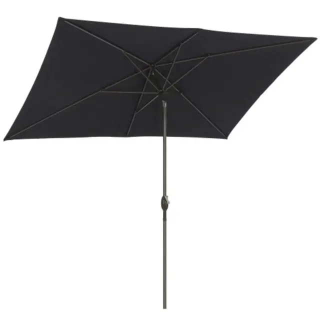 Alt view image 2 of 7 - Spacious 6.5x10 ft Rectangular Patio Umbrella with Smooth Crank & Tilt Adjustment for Backyard and Garden Shading, Generous Shade Outdoor Umbrella with Single Top Vent for Commercial Use