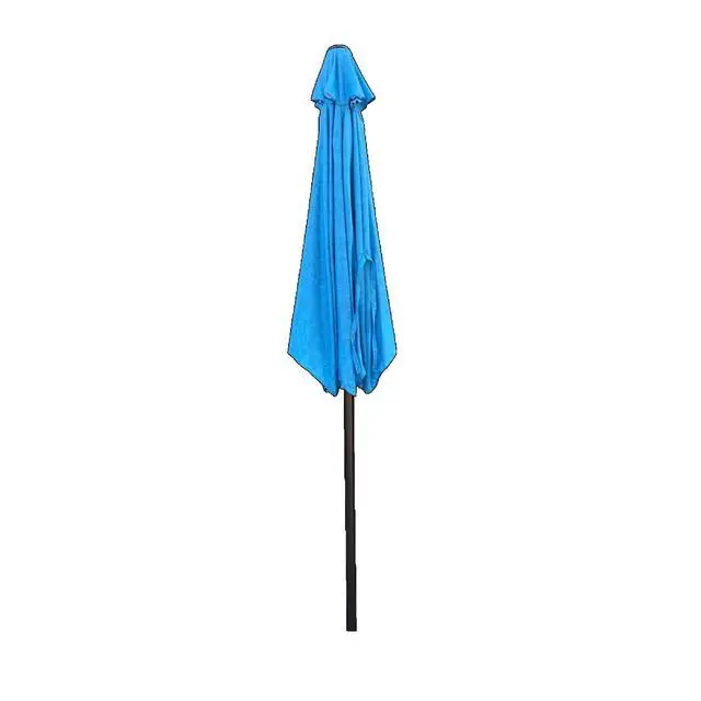 Alt view image 4 of 7 - Durable Outdoor Umbrella with Push Button Tilt and Crank Lift for Patio and Garden, Sturdy Market Parasol with 6 Steel Ribs and Wind Vent for Backyard, Poolside and Beach