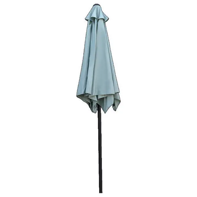 Alt view image 7 of 7 - Durable Outdoor Umbrella with Push Button Tilt and Crank Lift for Patio and Garden, Sturdy Market Parasol with 6 Steel Ribs and Wind Vent for Backyard, Poolside and Beach