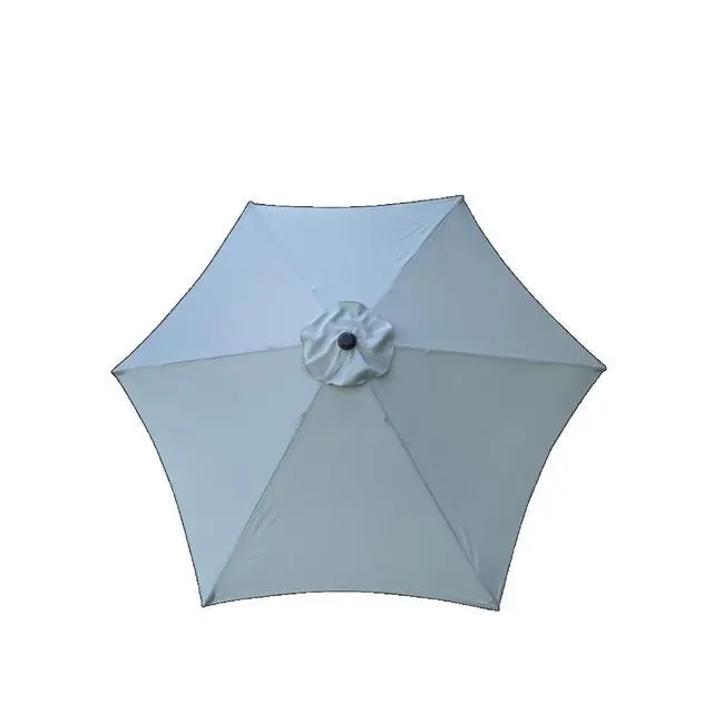 Alt view image 4 of 7 - Durable Outdoor Umbrella with Push Button Tilt and Crank Lift for Patio and Garden, Sturdy Market Parasol with 6 Steel Ribs and Wind Vent for Backyard, Poolside and Beach