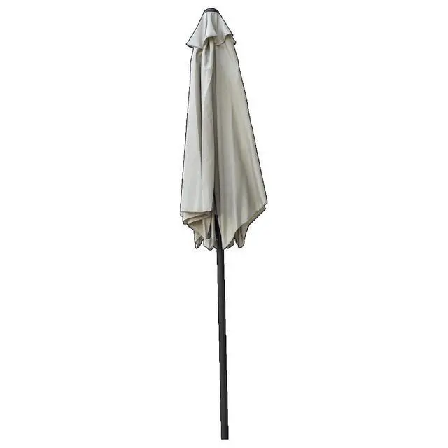 Alt view image 7 of 7 - Durable Outdoor Umbrella with Push Button Tilt and Crank Lift for Patio and Garden, Sturdy Market Parasol with 6 Steel Ribs and Wind Vent for Backyard, Poolside and Beach